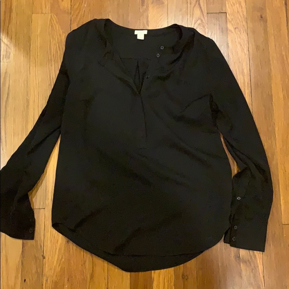 J. Crew poly button pullover S